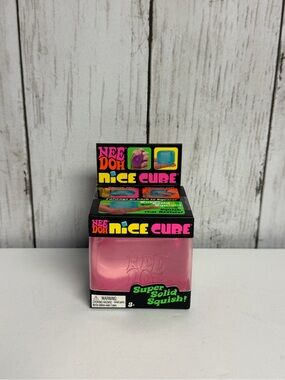 NeeDoh Nice Cube Super Solid Squish Sensory Toy Pink NIB